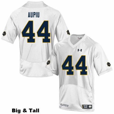 Notre Dame Fighting Irish Men's Devin Aupiu #44 White Under Armour Authentic Stitched Big & Tall College NCAA Football Jersey NFJ2799UU